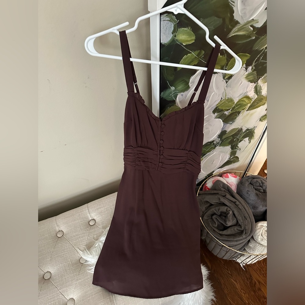 Abercrombie Slip Dress, Sz S, brown